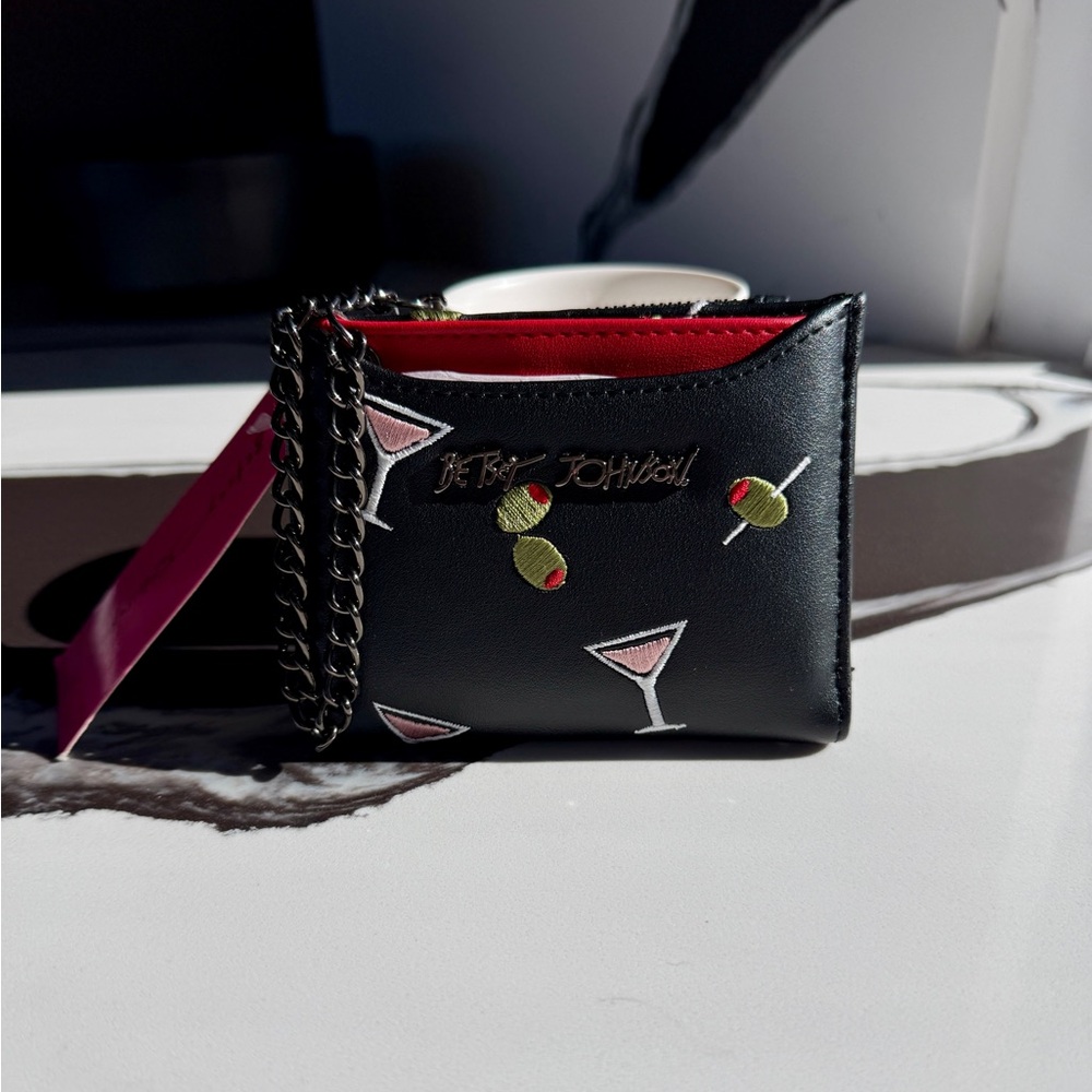 NWT!!! Betsey Johnson Black Wallet with Martini and Olive Design… so cute!